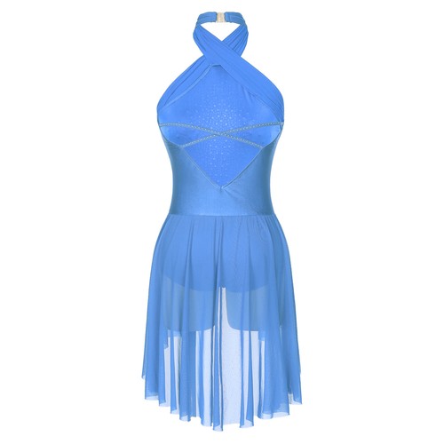 Women's Dresses Rhinestones Dance Leotards Mesh Bodysuits Backless Rompers - Picture 34 of 88