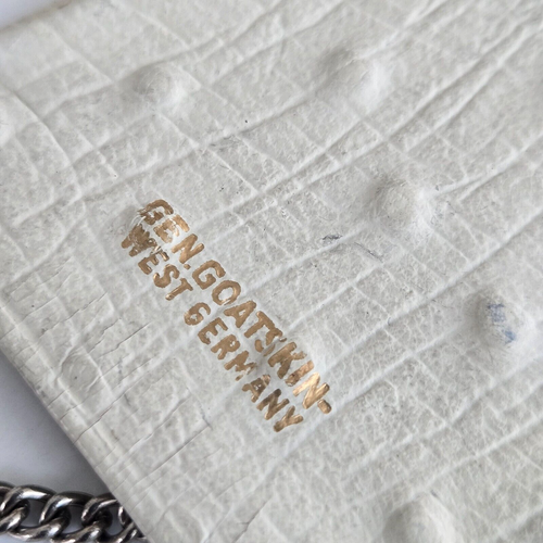 Vtg MG Co West Germany Genuine Goatskin Cream Coin Purse w KeyRing & Paperwork - Picture 8 of 13