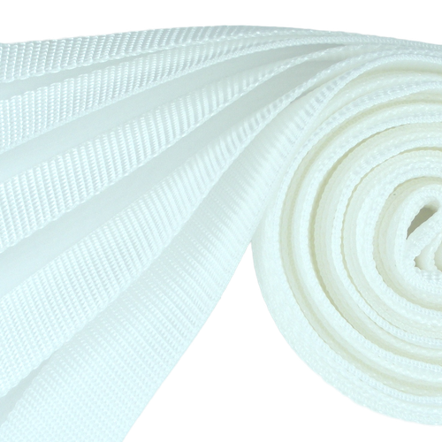 WHITE Light Weight Nylon Webbing-5 WIDTHS-2, 5, 10, 25, 50, or 100 YARDS - Picture 1 of 3