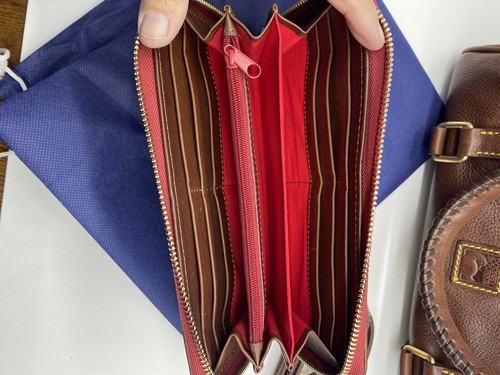 Dooney & Bourke Florentiner Leder Umhängetasche Kastanie A369635 groß & Reißverschluss Kalbsleder - Bild 15 von 16