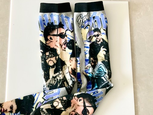 Bad Bunny Socks Unisex Clothing Casual Men Women Great Gift Music Rapper Singer - Picture 1 of 6