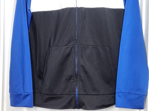 Adidas Track Jacket Youth XL (18-20) Full Zip Long Sleeve Colorblock Blue Black - Picture 7 of 10