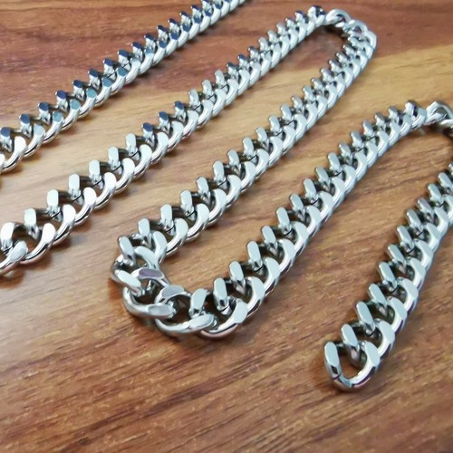 Bulk 10MM MEN'S 1-10M STAINLESS STEEL SILVER CURB CUBAN ROPE CHAIN NECKLACE - Picture 7 of 8