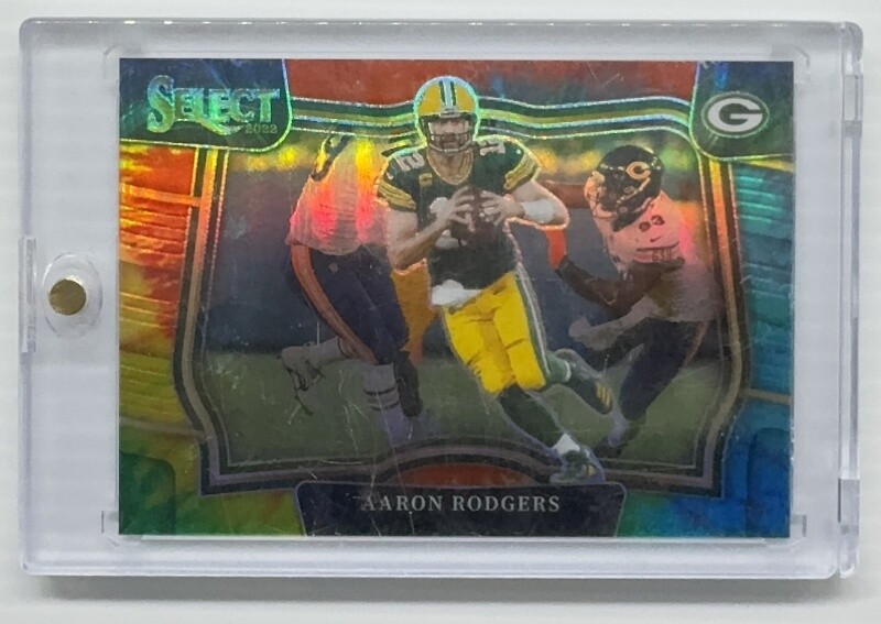 2022 Panini Select Aaron Rodgers Tie-Dye Prizm Field Level #8/25 Packers