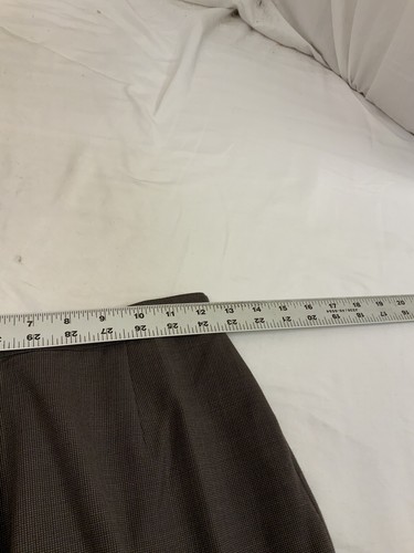 Zanella Dress Pants Sz 4 Brown Check 100% Wool Flat Italy YGI Q2-166 - Picture 6 of 11