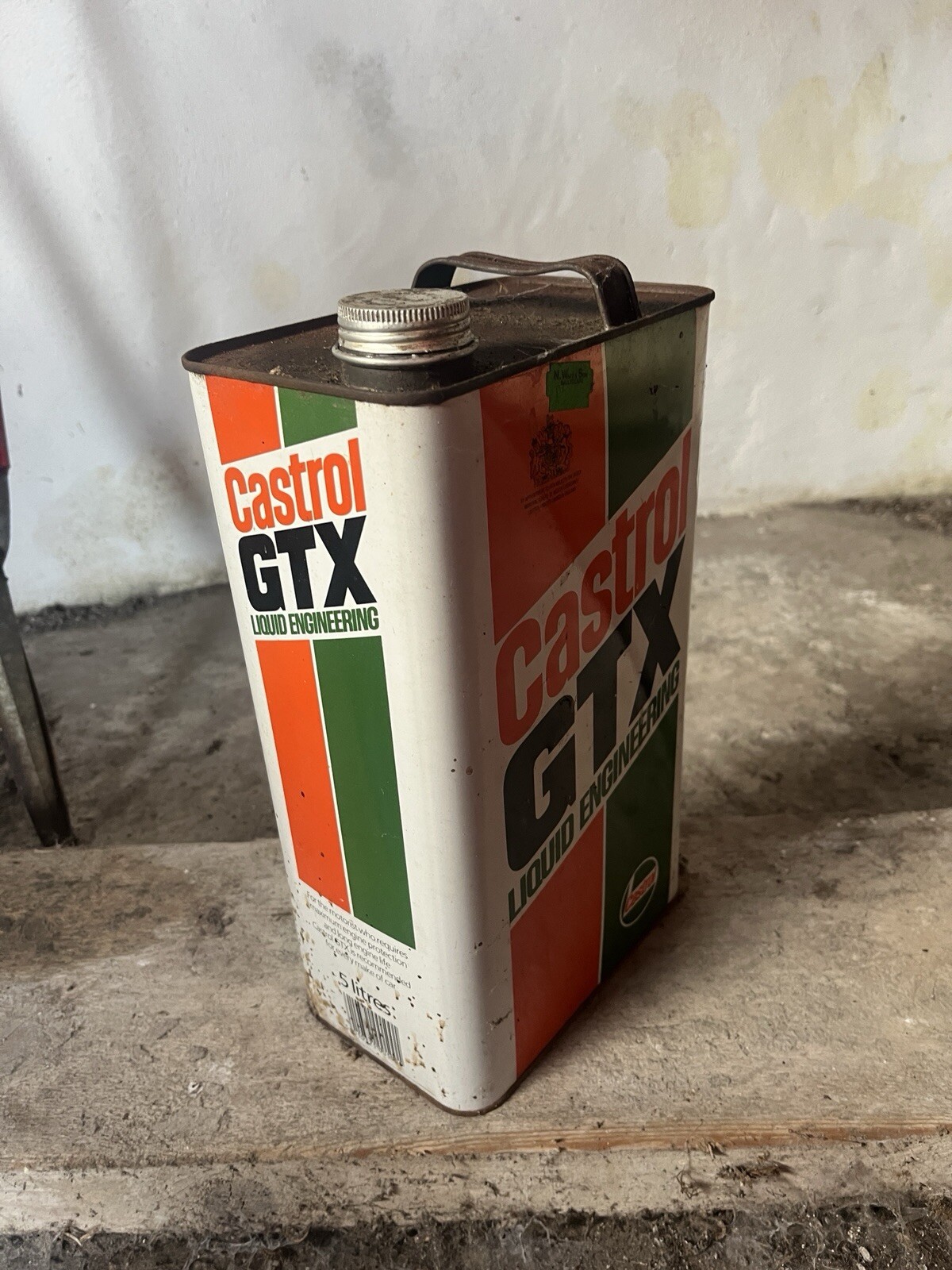Old Castrol GTX Oil Can Tin Vintage retro 5L 5 litres TV Film prop ...