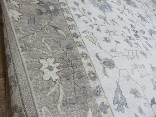 10'2 x 13'9 Hand Knotted Gray Turkish Bamboo Silk Oushak Oriental Rug G8155 - Picture 10 of 12