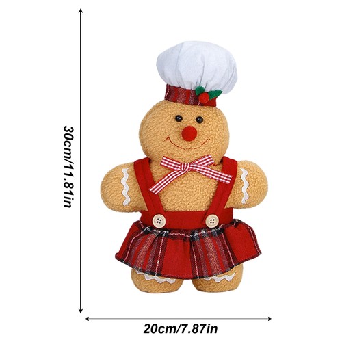 Gingerbread Man Plush Toys Stuffed Toys Plush Gingerbread Man Christmas Doll - Picture 9 of 13