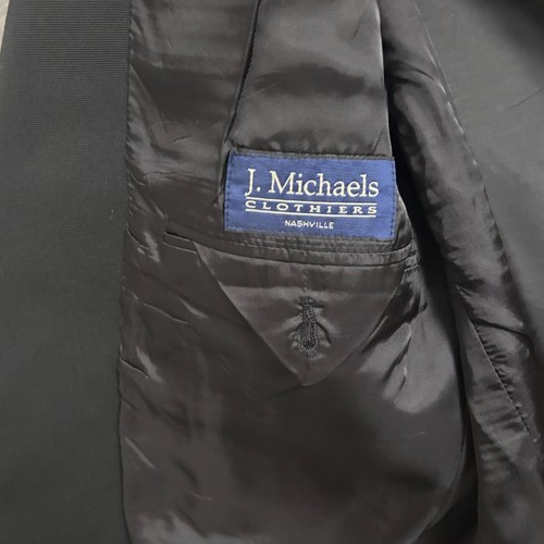 J Michaels Tuxedo Jacket 46S Black Wool Shawl Collar Wedding Formal England USA - 第 7/11 張圖片