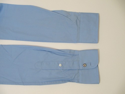 Camicia da lavoro uomo MRSP $150 nuova blu industria manica lunga blu cotone 38 e 44 - Foto 7 di 12