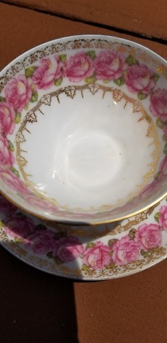 MZ AUSTRIA PORCELAIN PINK ROSES TEA SET 1870-1920 - Picture 2 of 4
