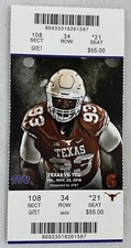 CFB 2016 11/25 TCU at Texas Football Ticket Stub-Darius Anderson 103yds