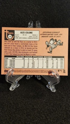 2018 Alex Colome Tampa Bay Rays Topps Heritage Baseball Card # 338 - Picture 2 of 2