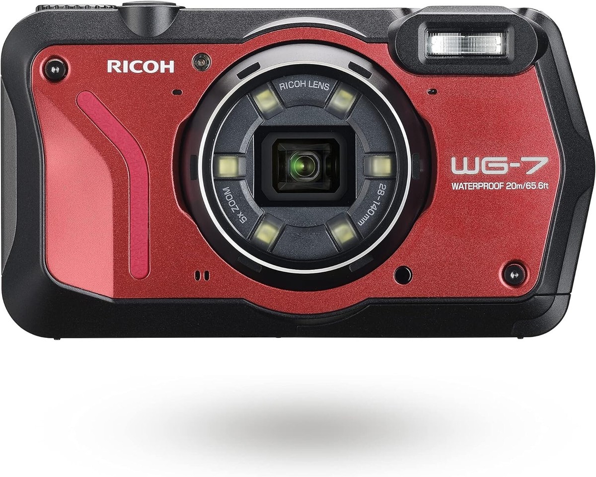 最高級のスーパー RICOH Mint Near WG-7 From camera outdoor Full-scale Red デジタルカメラ