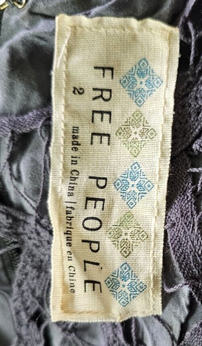 Free People Native Rose Purple Blue Floral Printed High Low Midi Dress Size 2 - Picture 6 of 10