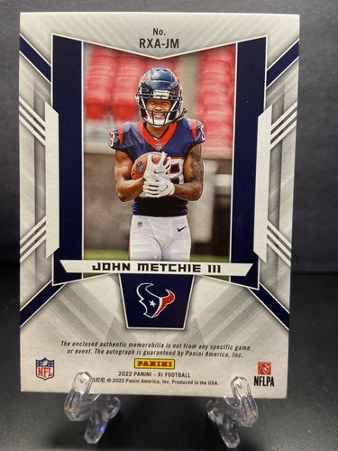 2022 Panini XR JOHN METCHIE III RC 1/1 NFL Shield Houston Texans RPA - Bild 7 von 8
