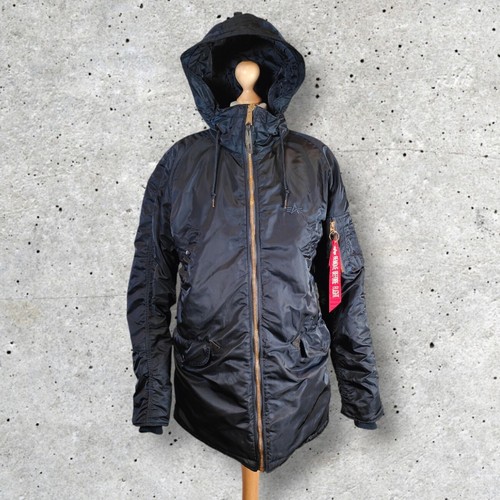 Alpha Industries Cage Code 3A382 Full Zip Hooded Flight Jacket - Size M