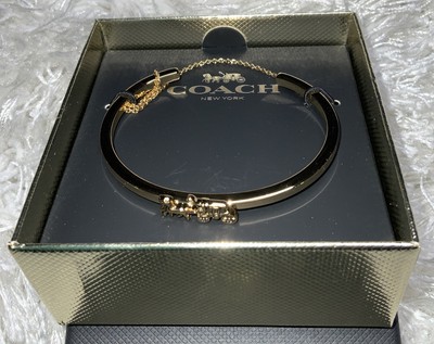 Coach F33376 Women Bracelet Gold Horse & Carriage Double Chain 
