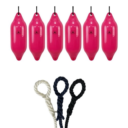 6 x HURRICANE Bootsfender: Pink PM03 - FREE SPLICED END 10MM ROPE - Bild 1 von 2