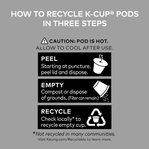 Cápsulas de café descafeinado de ocho en punto de una sola porción K-Cup tostadas medianas - Imagen 6 de 12