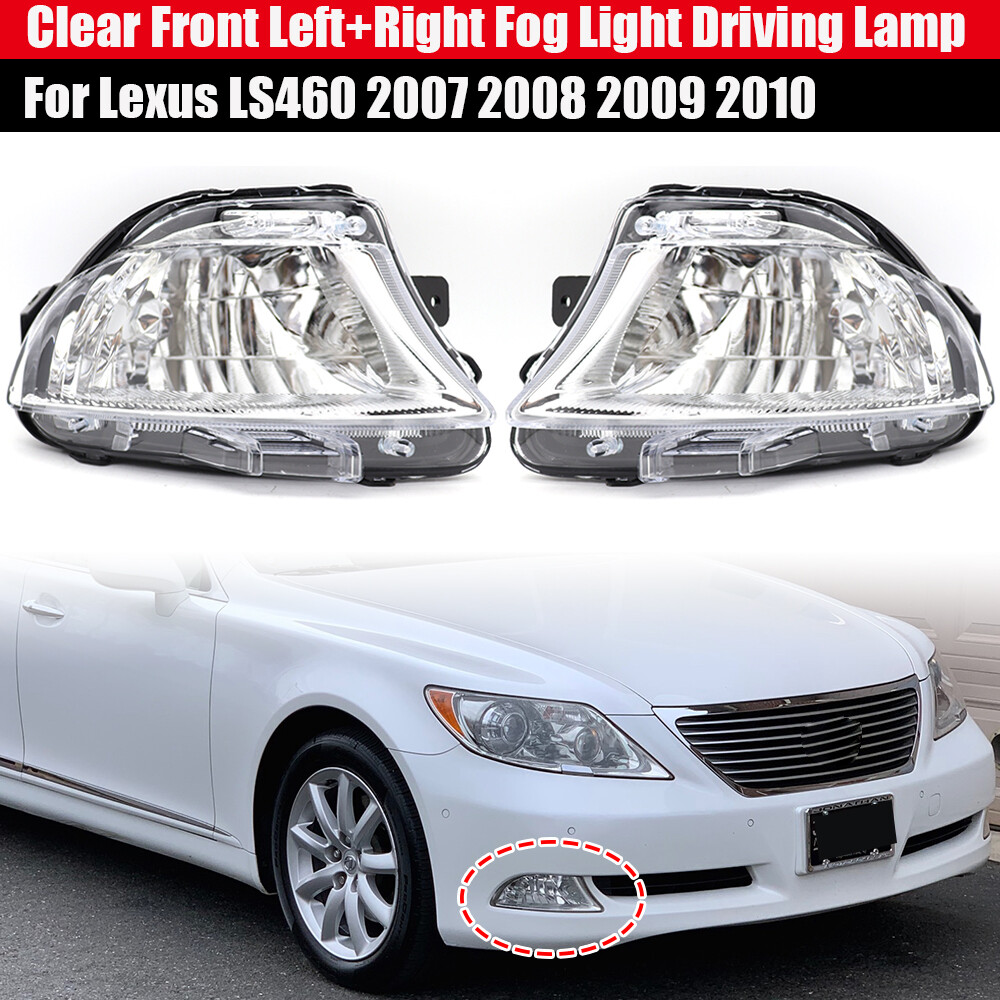 Left+Right Clear Front Bumper Fog Light Lamp For Lexus LS460 2007