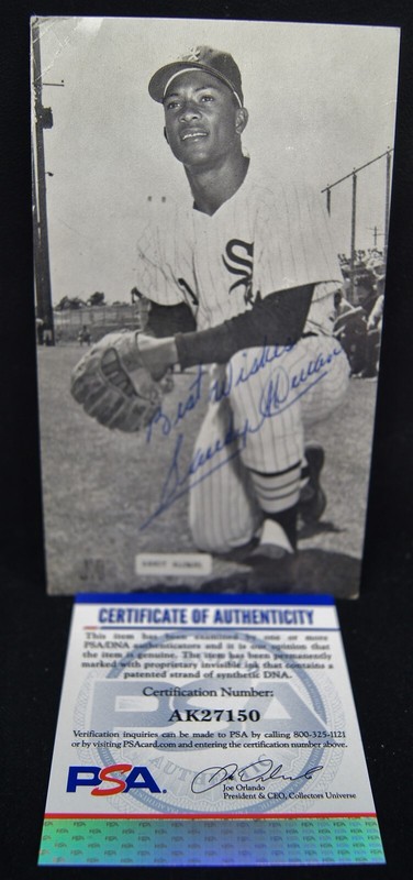SANDY ALOMAR Autographed 3.25x5.5" Postcard Photo PSA/DNA CHICAGO WHITE SOX AUTO