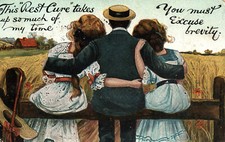 Antique Postcard Vict. 1908- Funny " Rest Cure"-Postmark Brooklyn Navy Yard