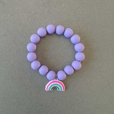Rainbow Bracelet for Kids Purple Bead Bracelet Little Girl Bracelet Party Favors