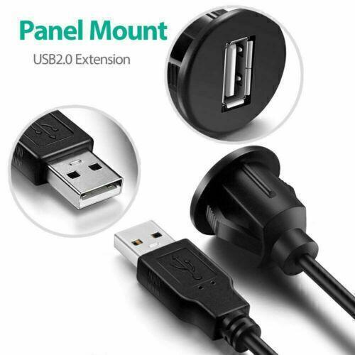 USB AUX Flush Panel Mount Extension Cable Male to Female for Car Truck Boat - Picture 3 of 24