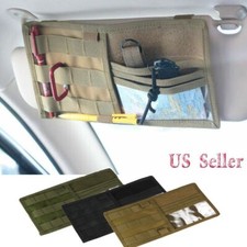 Tactical Molle Vehicle Visor Panel Car Sun Visor Truck Organizer Pouch Bag New