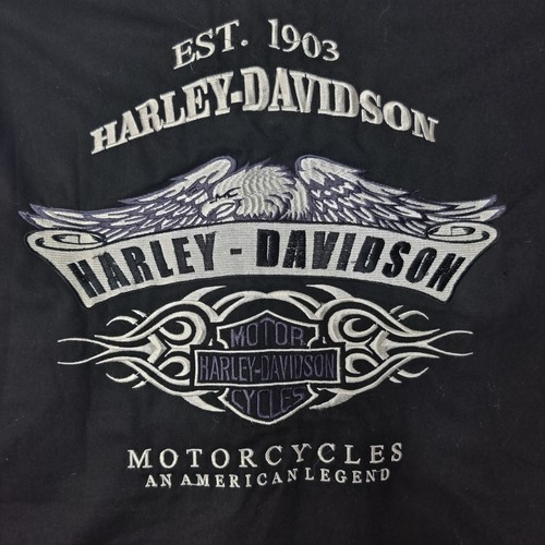 Harley Davidson Mechanic Shirt Short Sleeve Size XXL Embroidered Black Grey - Picture 5 of 9