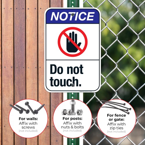 Do Not Touch Sign, ANSI Notice Sign, - Picture 4 of 87