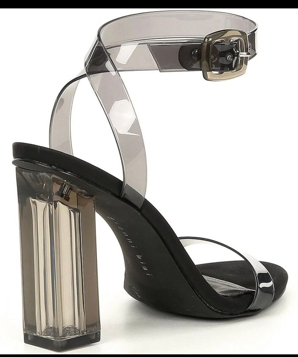 Gianni Bini Women s Liyra Clear Ankle Strap Block Heel Sandals