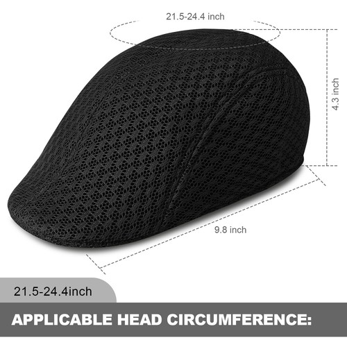 Solid Mesh Gatsby Cap Men's Ivy Hat Cabbie Newsboy Driving Summer Sun Flat - Picture 22 of 62