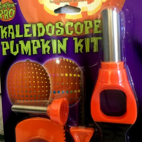 Halloween Kaleidoscope Poking Circles Pumpkin Carving Tool Kit w/ Changing Light - Picture 5 of 7