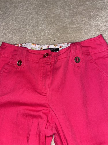 SANDRC PETITE SIZE 6P BOTTOMS CAPRIS Crop Pants HOT SOLID PINK Women - Picture 2 of 5
