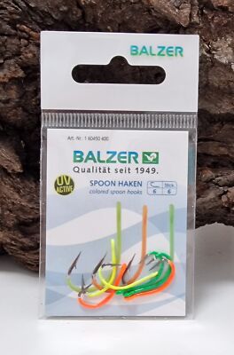 Balzer Trout Attack Farbige UV Aktiv Spoon Haken Spoonhaken Gelb Grün Orange