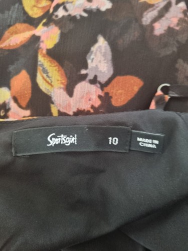SPORTSGIRL size 10 strappy cold shoulder floral chiffon mini dress colourful - Picture 7 of 8