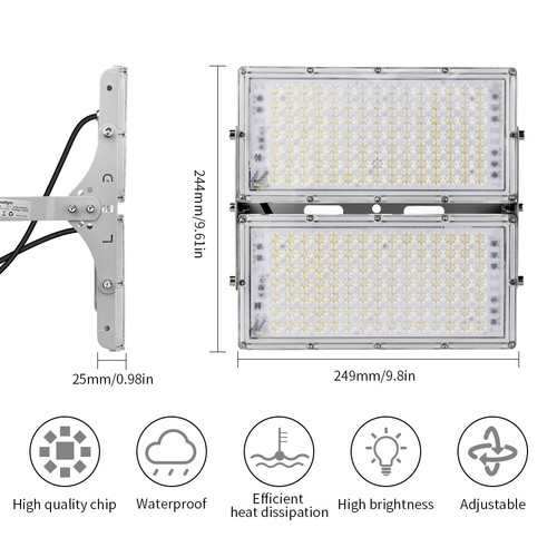 Faretto proiettore led 10W 30W 50W 100W con telecomando spina faro RGB - Foto 115 di 177