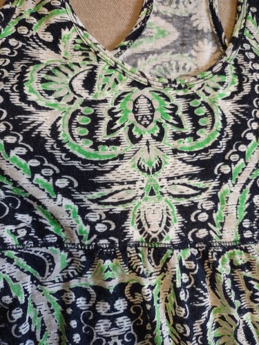 BANANA REPUBLIC Maxi Dress BLACK/GRAY/GREEN Geometric Print Women's Size XS - Picture 3 of 12