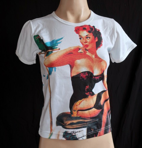 Women's long/ short sleeve t-shirt RETRO Pin-up KITCH PRINT UK size 10 or12 new - 第 19/26 張圖片