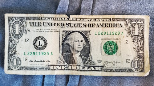 1 Dollar Schein Fancy Serial Trinary 2013 Serie L 22911929 A - Bild 2 von 3