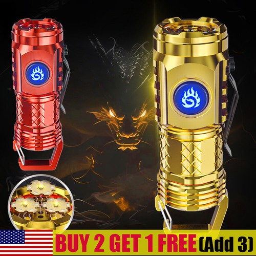 Mini Flashlight Flash Super Power Waterproof Outdoor Camping 5 Mode Rechargeable