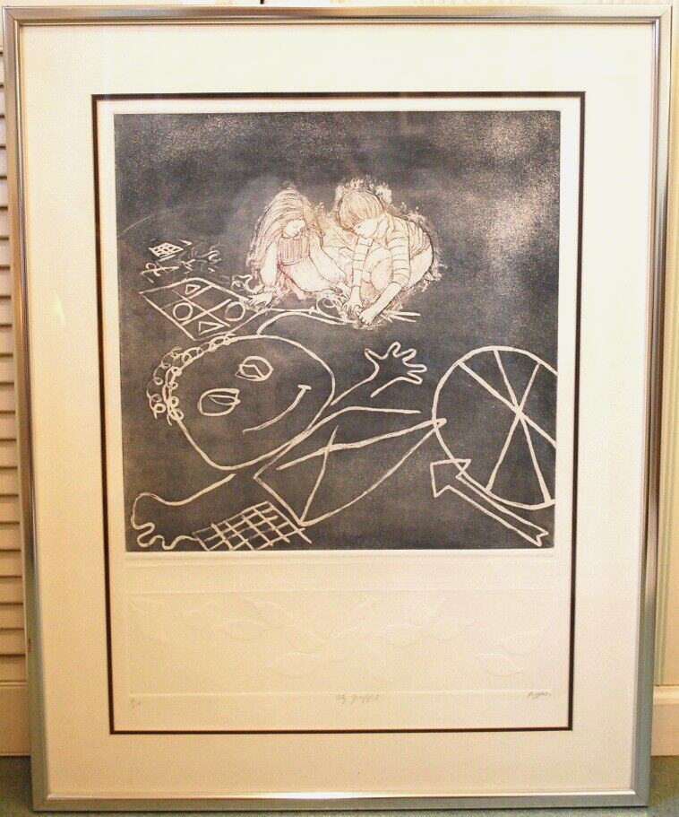 Lynne HEFFNER Ferrante Pencil Signed Etching : Kids Best Friend #39/250