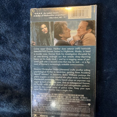 VHS - Insomnia (2002) Al Pacino, Robin Williams, Hilary Swank - VCR Video Tape - Picture 3 of 3