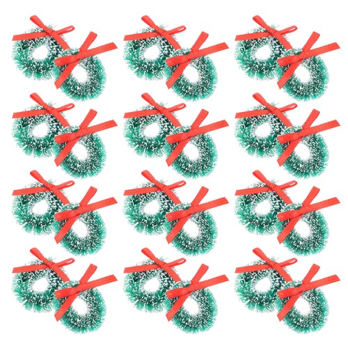 24 Pcs Christmas Candle Wreath Christmas Candle Rings Christmas Pine Wreath - Picture 11 of 12