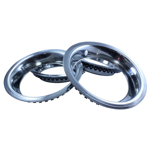 Stainless Steel Polished Wheel Trim Ring Rally Style 15" x 8" x 3" Deep (4pc) - Bild 1 von 5