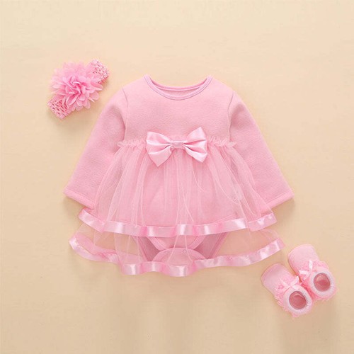 Female Baby Long Sleeve Baby Dress, No Down Fleece, Spring Children's Dress, New - Picture 6 of 7