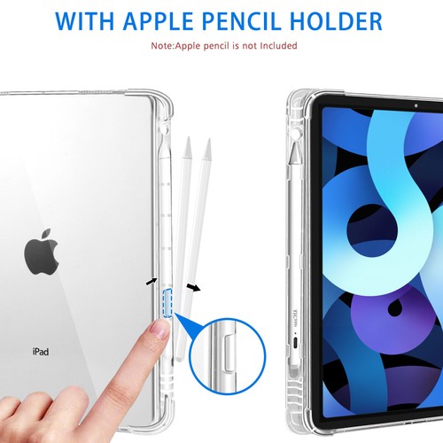 For iPad Air 5th 4th Gen 10.9" Case Clear Shockproof Heavy Duty Cover Pen Holder - Picture 5 of 11