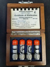 Weinschel Model AS-5 Precision Attenuator Set in Wooden Box with Key